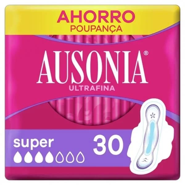 Compresas super con alas ultrafina Ausonia 30 ud. - 29.67 ud - Imagen del producto en Findit