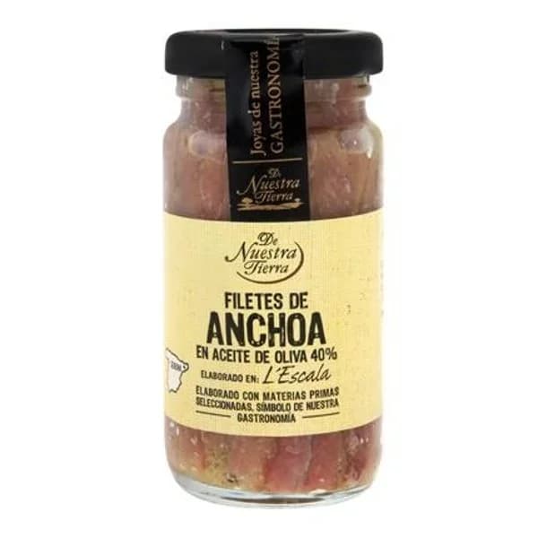 Filetes de anchoa en aceite de oliva De Nuestra Tierra 100 g. - 0.52 kg - Imagen del producto en Findit