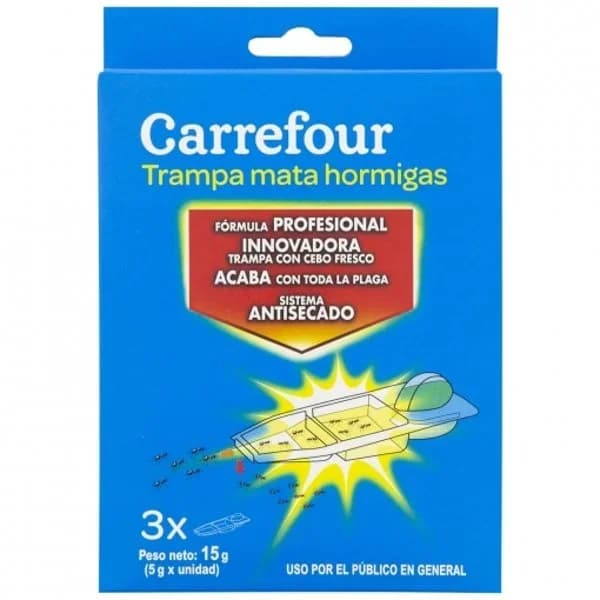 Trampa mata hormigas Carrefour pack de 3 unidades de 5 g. - 2.99 ud - Imagen del producto en Findit
