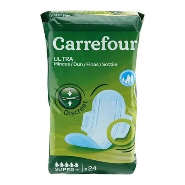 Compresas ultrafinas con alas super Carrefour 24 ud. - 23.17 ud - Imagen del producto en Findit