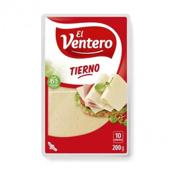 Queso tierno en lonchas El Ventero 200 g. - 0.2 kg - Imagen del producto en Findit