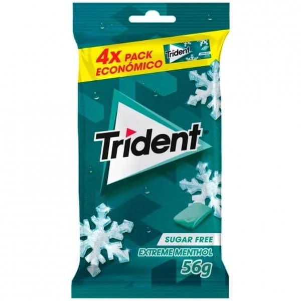 Chicles sabor mentol extremo Trident sin azúcar pack de 4 unidades de 14,5 g. - 1 ud - Imagen del producto en Findit