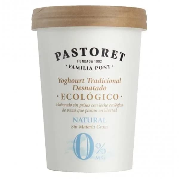 Yogur desnatado natural ecológico Pastoret 500 g. - 0.5 kg - Imagen del producto en Findit