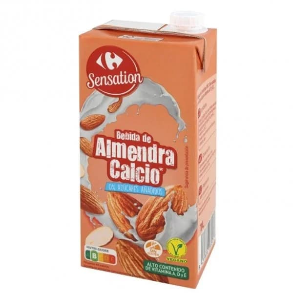Bebida de almendra calcio sin azúcar añadido Carrefour sin gluten brik 1 l. - 1 l - Imagen del producto en Findit