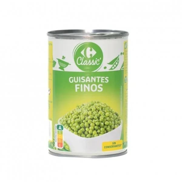 Guisantes muy finos Classic Carrefour 250 g. - 0.25 kg - Imagen del producto en Findit