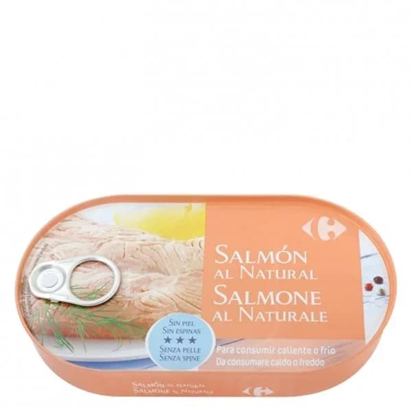 Salmón al natural Carrefour 125 g. - 0.11 kg - Imagen del producto en Findit