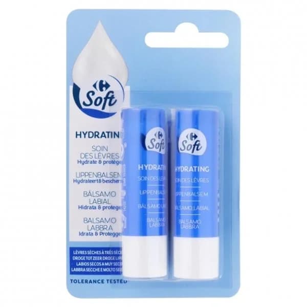 Bálsamo labial hidratante Carrefour Soft 2 ud. - 2.01 ud - Imagen del producto en Findit