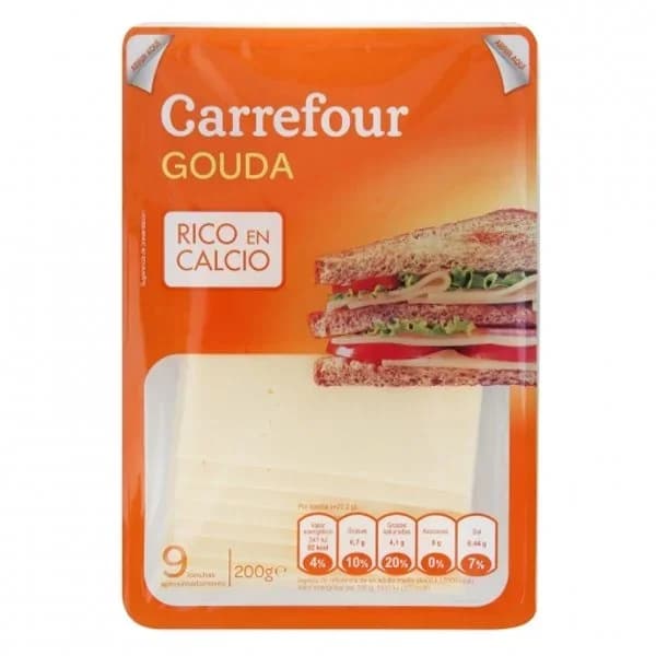 Queso gouda holland en lonchas Carrefour 200 g. - 0.2 kg - Imagen del producto en Findit