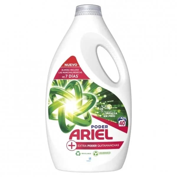 Detergente líquido +poder quitamanchas Ariel Platinum 40 lavados. - 39.77 ud - Imagen del producto en Findit