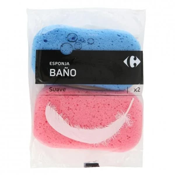 Esponja de baño suave Carrefour 2 ud. - 2 ud - Imagen del producto en Findit