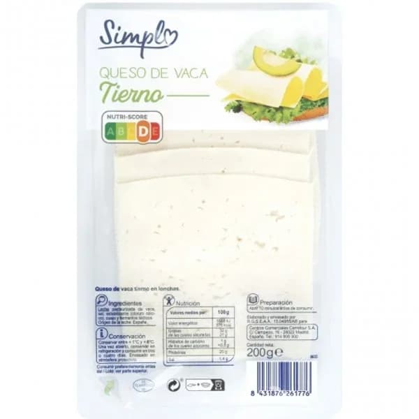 Queso de vaca tierno 200 g. - 0.2 kg - Imagen del producto en Findit