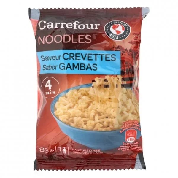 Noodles sabor a gamba Carrefour 85 g. - 0.09 kg - Imagen del producto en Findit