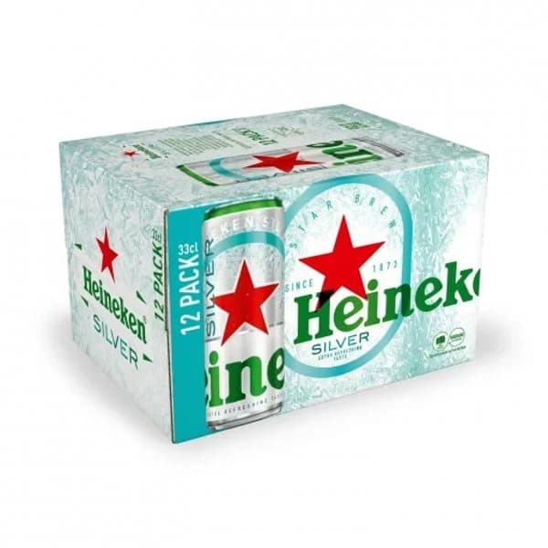 Cerveza Heineken silver pack de 12 latas de 33 cl. - 3.96 l - Imagen del producto en Findit