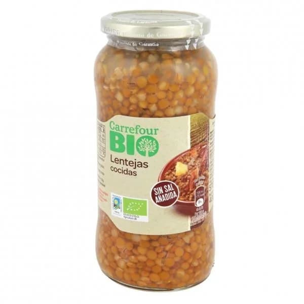 Lentejas cocidas sin sal añadida ecológicas Carrefour Bio 400 g. - 0.4 kg - Imagen del producto en Findit