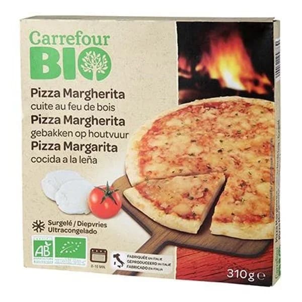 Pizza margarita ecológica Carrefour Bio 310 g. - 0.31 kg - Imagen del producto en Findit