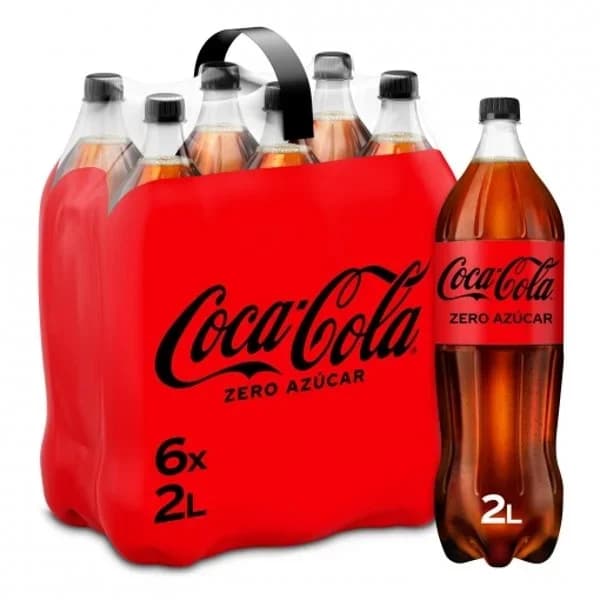 Coca Cola zero azúcar pack 6 botellas 2 l. - 11.95 l - Imagen del producto en Findit