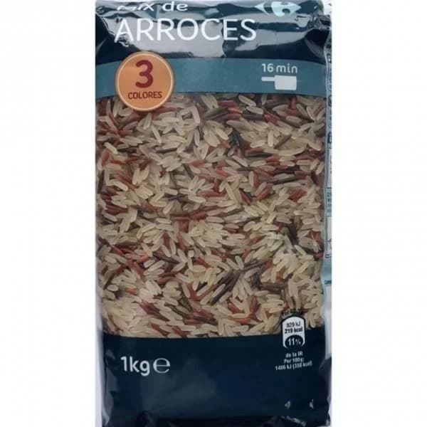 Arroz tres colores Carrefour 1 kg. - 1 kg - Imagen del producto en Findit