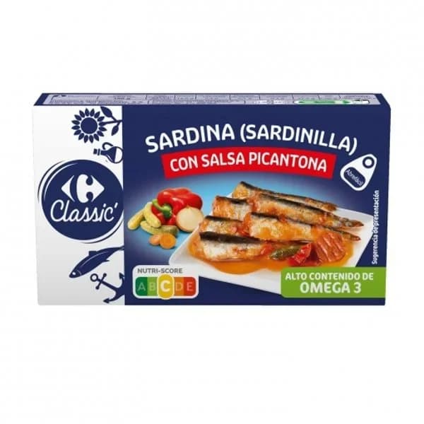 Sardinillas con salsa picantona Classic Carrefour 60 g. - 0.06 kg - Imagen del producto en Findit