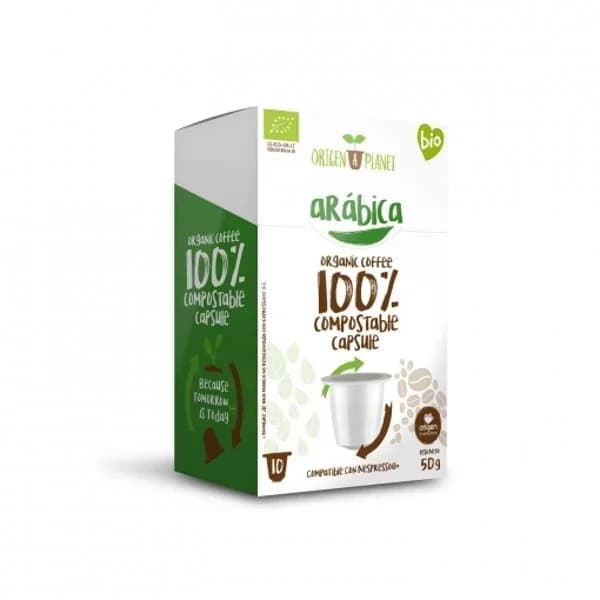 Café arábica en cápsulas ecológico Origen&Planet compatible con Nespresso 10 unidades de 5 g. - 9.83 ud - Imagen del producto en Findit