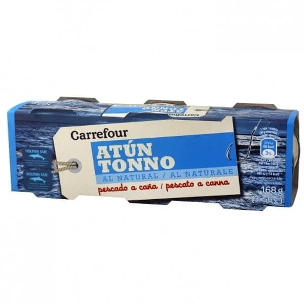 Atún al natural Carrefour pack de 3 latas de 52 g. - 0.16 kg - Imagen del producto en Findit