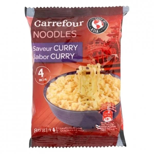 Noodles sabor curry Carrefour 85 g. - 0.09 kg - Imagen del producto en Findit