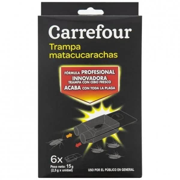 Trampa mata cucarachas Carrefour pack de 6 unidades de 2,5 g. - 6.02 ud - Imagen del producto en Findit