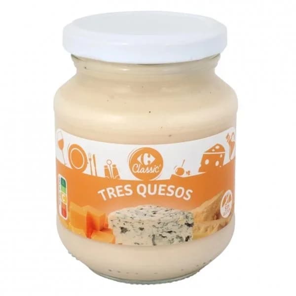 Salsa tres quesos Classic Carrefour sin gluten tarro 300 g. - 0.3 kg - Imagen del producto en Findit