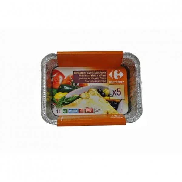 Set 5 Bandejas Planas de Aluminio CARREFOUR 1 l. - 1 ud - Imagen del producto en Findit