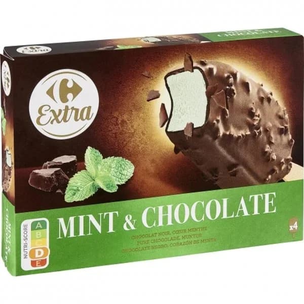 Bombón helado de menta y chocolate Carrefour Extra 4 ud. - 1 ud - Imagen del producto en Findit