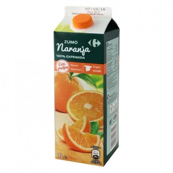 Zumo de naranja Carrefour Extra exprimido con pulpa brik 1 l. - 1 l - Imagen del producto en Findit