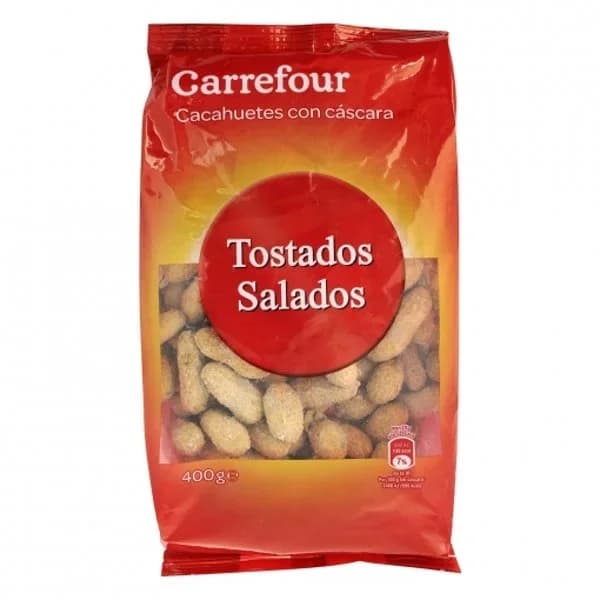 Cacahuetes tostados y salados Classic Carrefour 400 g. - 0.4 kg - Imagen del producto en Findit