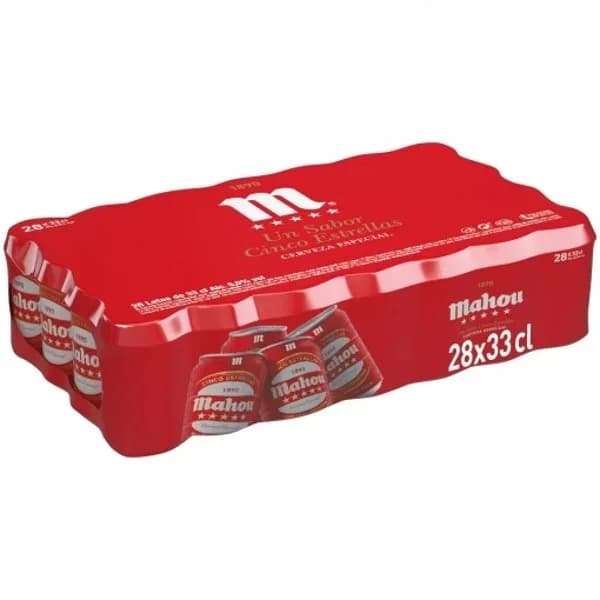 Cerveza Mahou 5 Estrellas especial pack de 28 latas de 33 cl. - 9.24 l - Imagen del producto en Findit