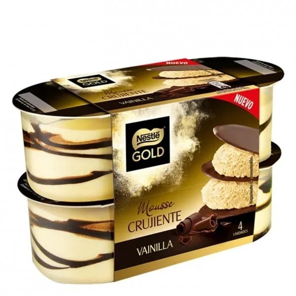 Mousse de vainilla crujiente Nestlé Gold pack de 4 unidades de 100 g. - 0.23 kg - Imagen del producto en Findit