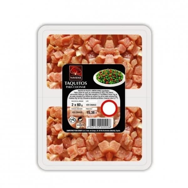 Jamón curado en taquitos Navidul sin gluten pack de 2 unidades de 60 g - 0.12 kg - Imagen del producto en Findit