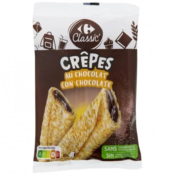 Crepes rellenos de chocolate Carrefour Classic' 256 g. - 0.26 kg - Imagen del producto en Findit