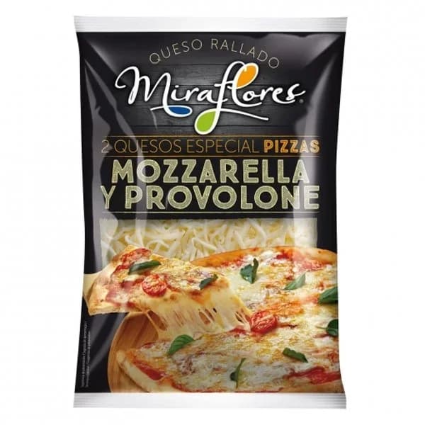 Queso rallado mozzarella y provolone Miraflores 150 g. - 0.15 kg - Imagen del producto en Findit