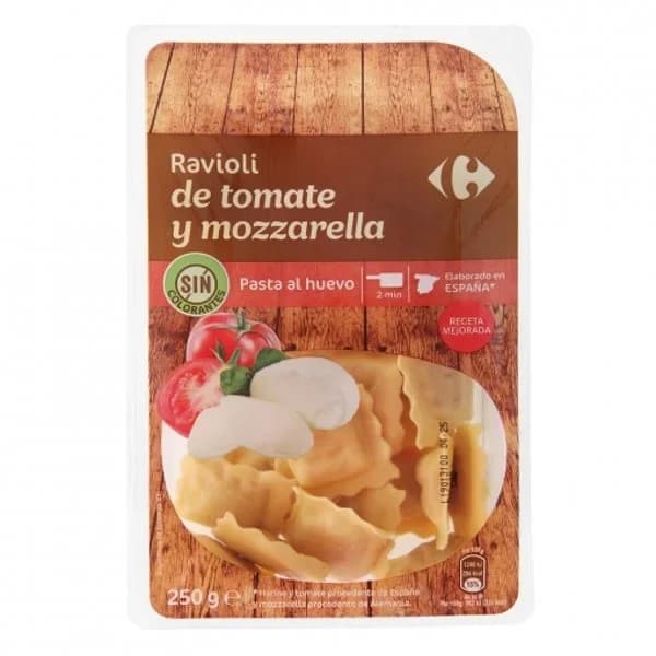 Ravioli de tomate y mozzarella al huevo Carrefour 250 g. - 0.25 kg - Imagen del producto en Findit