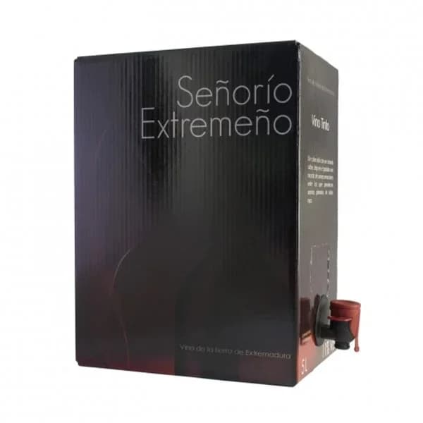Vino tinto joven tempranillo Señorío Extremeño Vendimia Seleccionada V.T. Extremadura grifo 5 l. - 1 ud - Imagen del producto en Findit