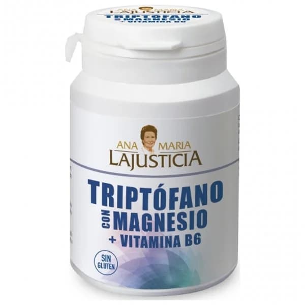 Triptófano con magnesio + Vitamina B6 en comprimidos Ana María Lajusticia sin gluten 60 ud. - 0.06 kg - Imagen del producto en Findit