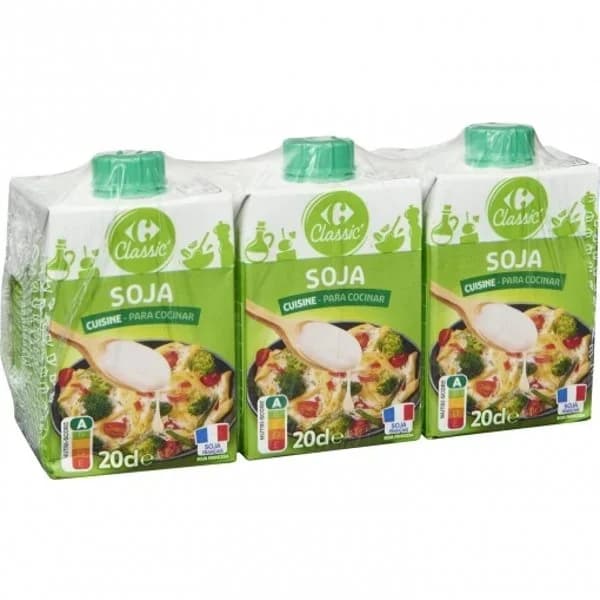 Preparado de soja para cocinar Classic´ Carrefour pack de 3 unidades de 200 g. - 0.6 l - Imagen del producto en Findit