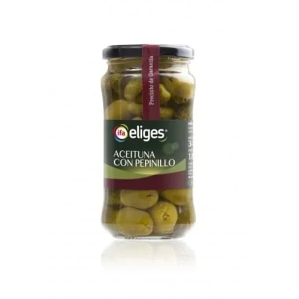 Aceituna con pepinillo frasco 345 g - 0.18 kg - Imagen del producto en Findit