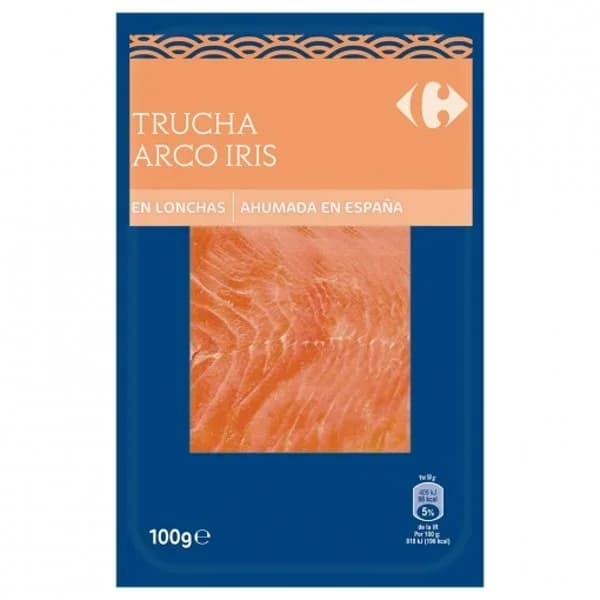 Trucha ahumada arco iris en lonchas Carrefour 100 g. - 0.1 kg - Imagen del producto en Findit