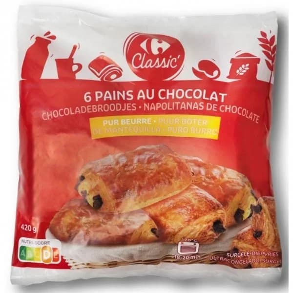 Napolitanas con chocolate Carrefour Classic 6 ud. - 1 ud - Imagen del producto en Findit