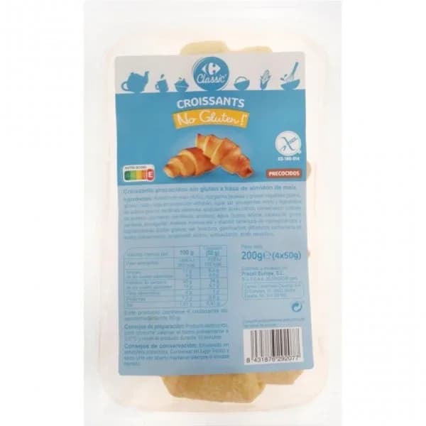 Croissant Classic Carrefour No Gluten¡ sin gluten 200 g. - 0.2 kg - Imagen del producto en Findit