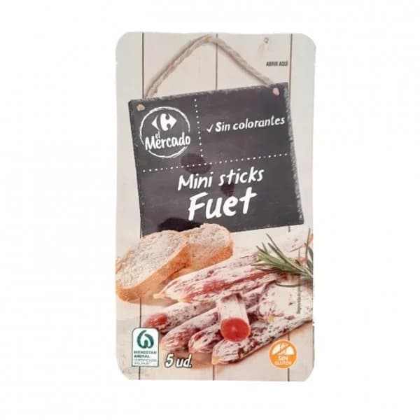 Mini fuet Carrefour El Mercado sin gluten 50 g - 0.05 kg - Imagen del producto en Findit
