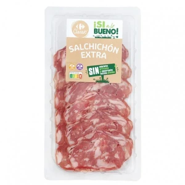 Salchichón extra en lonchas Carrefour Classic' sin gluten sin lactosa 80 g. - 1 ud - Imagen del producto en Findit