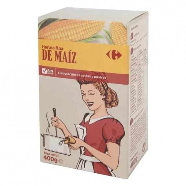Harina de maiz fina sin gluten Carrefour 400 g. - 0.4 kg - Imagen del producto en Findit