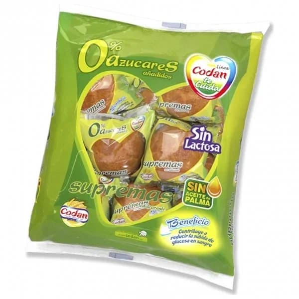 Magdalenas supremas sin azúcar añadido Codan sin lactosa  350 g. - 0.35 kg - Imagen del producto en Findit