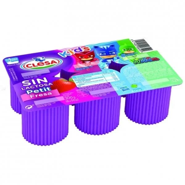 Petit de fresa Clesa sin lactosa pack de 6 unidades de 50 g. - 1 ud - Imagen del producto en Findit
