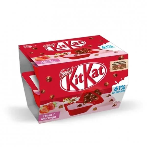 Yogur de fresa con bolitas cubiertas de chocolate Mix-in Nestlé Kit Kat pack de 2 unidades de 115 g. - 0.23 kg - Imagen del producto en Findit